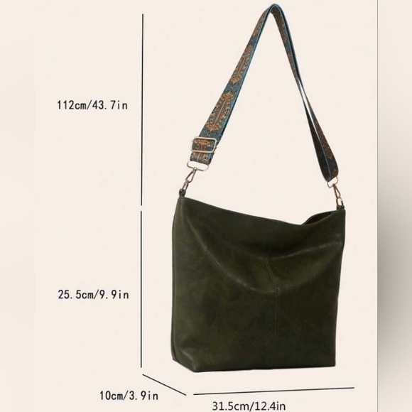 *LAST ONE* Green Vegan Leather Boho Bag - Picture 4 of 4